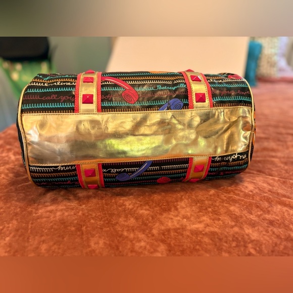 Vtg Betsey Johnson Y2K Black Call Me Betseyville Phone Barrel Bag Dress Handbag - Picture 12 of 14